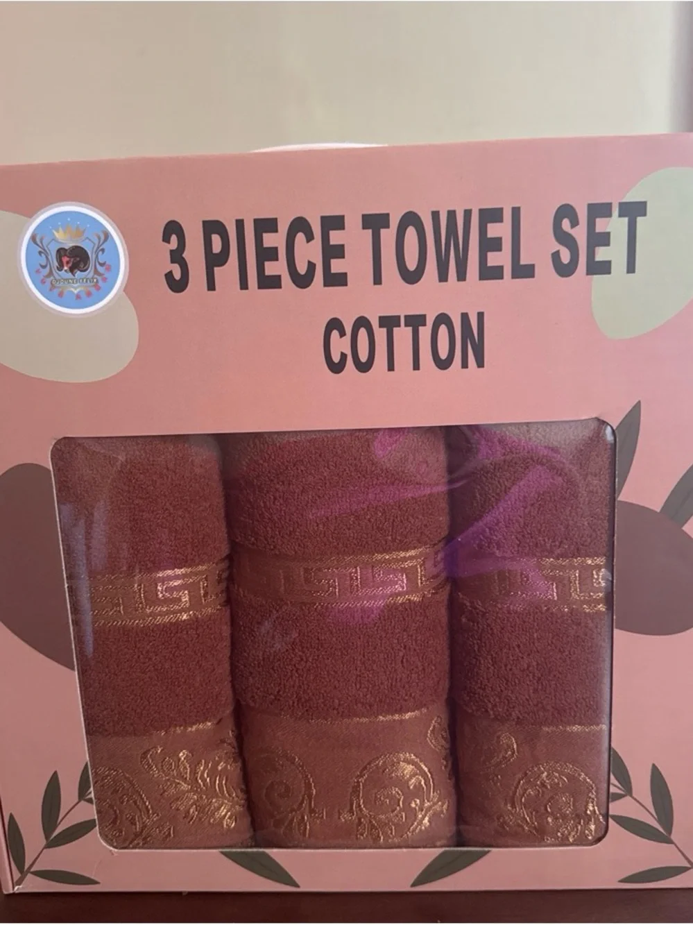 Others Follow 3-Piece Cotton Towel Set - Rose